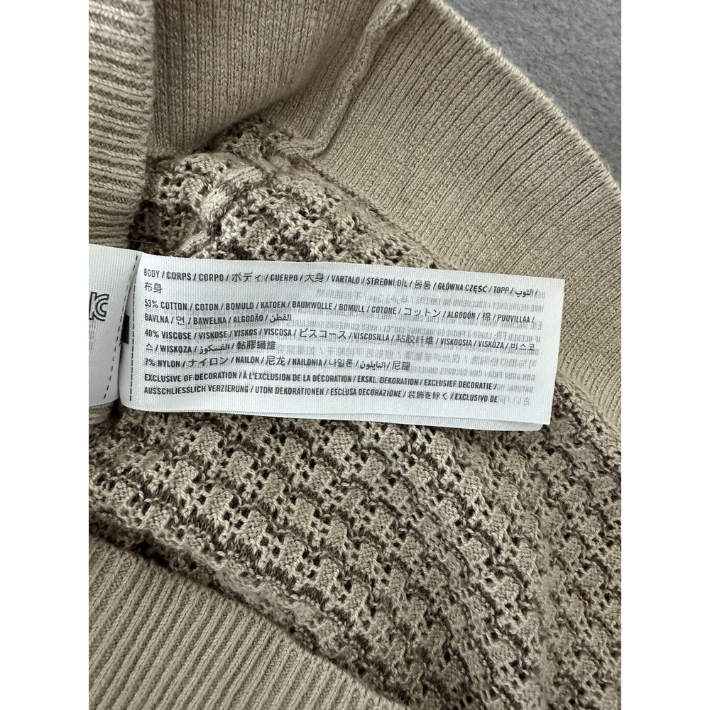 LOT of 2 - HOLLISTER OPEN STITCH TIPPED SWEATER POLO MENs Sz SM BEIGE GREEN 0089 - Picture 4 of 5